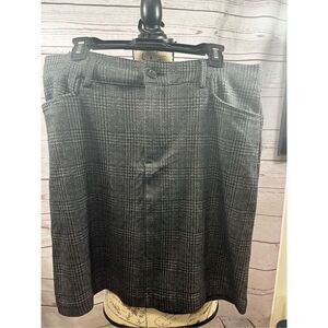 Women's Gray Plaid Career Pencil Skirt, Size 14M,‎ Office Wear